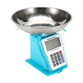 Resim 30kg 1g Dijital Kefeli Terazi Pilli Ve Adaptörlü Elektronik Tartı, Paslanmaz Çelik Tepsili Tutar Hesaplama Mavi 