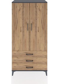 Resim Hyperion Dolap 2 Raflı 3 Çekmeceli 2 Kapaklı 88x44x182 Antras... Antrasit 