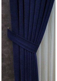 Resim Mosso Fon Perde Düz Renk Koyu Lacivert 