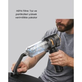 Resim 15000 Pa Emiş Gücü ve Hava Üfleme Özellikli Şarjlı Süpürge Midastech 
