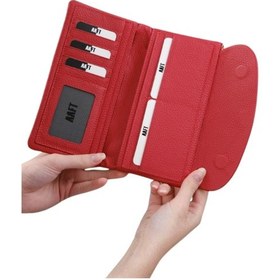 Resim Mft Leather Hakiki Deri Kadın Cüzdan Beauty 3467 Flother Mat Kırmızı 