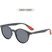 Resim Moda Yuvarlak Erkek Polarize Güneş Gözlüğü Kadın Vintage Plastik Güneş Gözlüğü Polarized Grey Black Siyah 