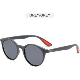 Resim Moda Yuvarlak Erkek Polarize Güneş Gözlüğü Kadın Vintage Plastik Güneş Gözlüğü Polarized Grey Black Siyah 