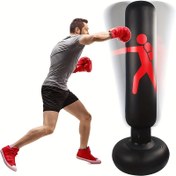 Resim Premium Punching Bag Set: Günlük Boks Pratiği İçin Şişirilebilir Çanta ve Stand - Erkekler ve Kadınlar İçin Mükemmel Hediye! Cadılar Bayramı Hediyeleri 