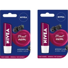 Resim Nivea Böğürtlen Özlü Dudak Bakım Kremi 2 x 4.8 G 