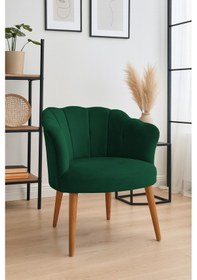 Resim Papatya Berjer - Modern Tekli Koltuk - Babyface Kumaş - Yeşil 