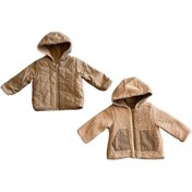 Resim Kız / Erkek Bebek Peluş Fermuarlı Kapüşonlu Mont-11357-camel Camel 