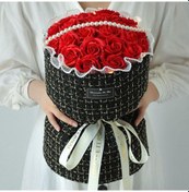 Resim Ranyeek 21 Adet Kekik Kız Sabun Çiçekleri, Mavi Gül El Buketi, Hediye Çantası Ve Lambalı Doğum Günü Hediyesi Seti 