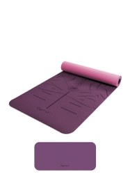 Resim Gymo Sembol Hizalamalı 6mm TPE Yoga Matı Pilates Minderi Diz Dirsek Koruyucu Matlı Set Mürdüm 