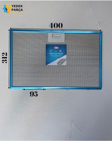 Resim En 400mm Boy 312mm Arka Tırnak Arası 9,5cm Aspratör Filtresi 