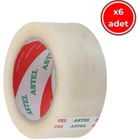 Resim Astel, Koli Bandı, 6 Adet, 45 mm 100 M, Şeffaf, Hotmelt, Dayanıklı 