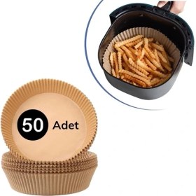 Resim 5DM 50 Adet Air Fryer Pişirme Kağıdı Tek Kullanımlık Hava Fritöz Yağ Geçirmez Yapışmaz Tabak Model 
