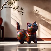 Resim El yapımı Ahşap Kedi Figürü, Büyüleyici Büyük Gözlü Kedi, Yaratıcı Oyma Koleksiyon, Çok Yönlü İç ve Dış Dekor, İdeal Noel Hediyesi - 1 Adet 