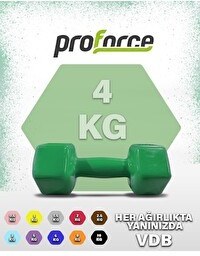 Resim Proforce VDB Dışı Vinil Kaplı İçi Çelik Döküm Yeşil Ağırlık Dambıl 4 KG - 1 Adet 