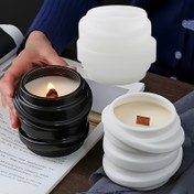 Resim 1 adet DIY Spiral Kayış Aromaterapi Mum Kupası Silikon Kalıp - Silindirik Beton/Çimento Sukulent Saksı Alçı Kalıbı Epoksi Reçine, Saklama Kavanozu Ev Dekorasyonu Süs Hediye | El Sanatları Araçları & Malzemeleri 