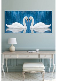 Resim Zarif Kuğular Dekoratif Kanvas Tablo (7 Farklı Ölçü) 120 x 60 