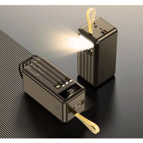 Resim Wintoup 80.000 mAh Kamp Işıklı Çoklu Kablolu 4x USB 1x Type-C 1x Micro 1x Lightning Çıkışlı Power bank 