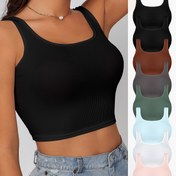Resim 8 Adetlik NADIA GO Kadın Yazlık Kolsuz Atlet, Rahat Düz Renkli Örme Kumaş Tank Toplar, %93 Polyester %7 Elastan, Katmanlama ve Dış Giyim İçin Dar Kesim Atlet, 190gsm - Göğüs Pedi Yok 