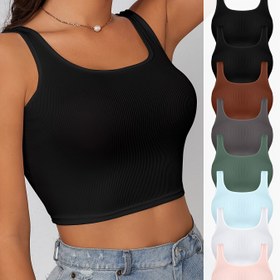 Resim 8 Adetlik NADIA GO Kadın Yazlık Kolsuz Atlet, Rahat Düz Renkli Örme Kumaş Tank Toplar, %93 Polyester %7 Elastan, Katmanlama ve Dış Giyim İçin Dar Kesim Atlet, 190gsm - Göğüs Pedi Yok 