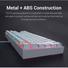 Resim Trol Red Switch Mini Rgb Oyun Klavyesi Gaming Mekanik 62 Tuşlu 18 Led Usb Type-c Kablosu Beyaz Lcd 