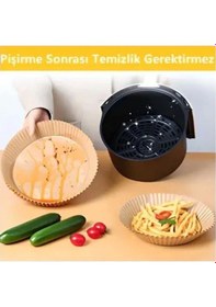 Resim Her Modele Uyumlu 50 Adet Airfryer Pişirme Kağıdı Hijyenik Yağlı Kağıt Airfryer Hava Fritözü 