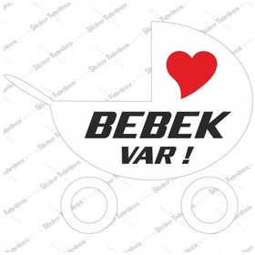 Resim Arabada Bebek Var Sticker 00951 