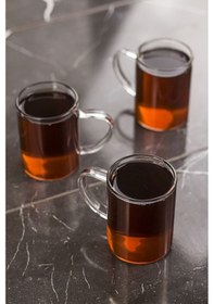 Resim 3'lü Borosilikat Isıya Dayanıklı Termısıl Cam Kupa Bardak 3 X 200 Ml 