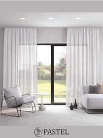 Resim Optik Beyaz Rengi Keten Görünümlü Ekstraforlu Tül Perde Ütü Istemez Optik Beyaz 