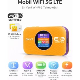 Resim Dnxt Mobile Wifi 5g Lte - Wi-Fi 6 Taşınabilir Modem, 300 Mbps, 3000MAH Batarya 