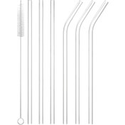 Resim Yeniden Kullanılabilir Cam Pipet Seti – 6 Adet Pipet + 1 Temizleme Fırçası, 4 Adet Pipet + 1 Fırça, 200mm*8mm Boyut, Isıya Dayanıklı ve Yıkanabilir – Meyve Suyu, Çay, Smoothie, Kokteyl ve İçecekler için – Arkadaşlar & Aile için Mükemmel Hediye 