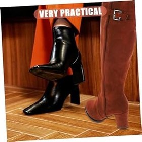 Resim BESTYASH 1 Çift Yüksek Topuklu Kadın Şövalye Botları Fermuarlı Dökme Botlar Şık Tasarım Sonbahar Kış Kullanımı için Hafif ve Ayakkabılar 