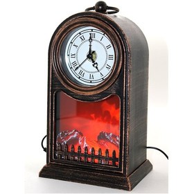 Resim Saatli Led Işıklı Şömine Model 1 Renkli 