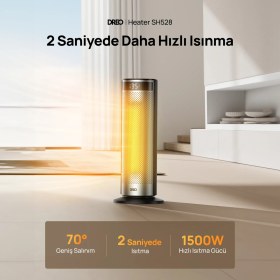 Resim DREO Solaris 628 Akıllı Elektrikli Isıtıcı – Hızlı Isıtma, Sessiz Çalışma, Enerji Tasarruflu Isı Kontrolü 