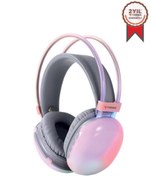 Resim Torima HD-40 Pembe Kablosuz RGB Işıklı Kulak Üstü Bluetooth Kulaklık 