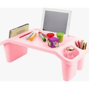Resim Blueeslife Koltuk Kanepe Üstü Öğrenci Ders Çalışma Kahvaltı Laptop Sehpası Pembe 