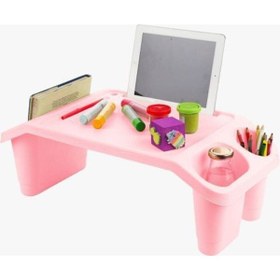 Resim Blueeslife Koltuk Kanepe Üstü Öğrenci Ders Çalışma Kahvaltı Laptop Sehpası Pembe 