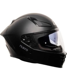 Resim Nukro 853 Solid Matt Black Full Face Motosiklet Kaskı 