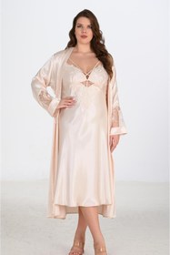 Resim AHU Will Like 2li Fildişi Sabahlık Takımı Bigsize 6222 