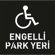 Resim İleri Trafik Boyama Şablonu Engelli Park Yeri Alüminyum 100x100cm 