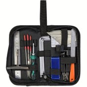 Resim Gitar Aracı Kiti 25 Adet Tamir Bakım Araçları Dize Organizatörü Dize Eylem Cetveli Ölçüm Aracı Hex Anahtar Seti Dosyalar Parmaklık Koruyucu Alt Dize Yarıçap Ölçerleri Gitar Fret Rocker Düzleştirme 