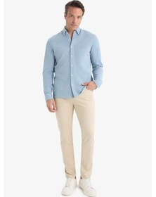 Resim Defacto Slim Fit Dar Kesim Dar Paça Dokulu Pantolon E7959ax25aubg359 Bej 