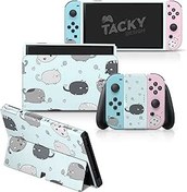 Resim Tacky Design Chubby Cats Skin Nintendo Switch OLED Skin ile Uyumlu - Vinil 3M Sevimli Kawaii Nintendo Anahtarı OLED Çıkartma Seti - Konsol, Dock, Joy Con Wrap için OLED Kaplamayı Değiştirin - Çıkartma 