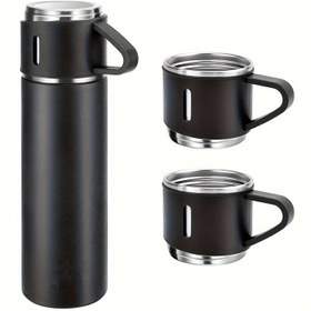 Resim 500Ml Çelik Termal Bardak Seti ile Kupası - İzolasyonlu, Sızdırmaz Sıcak ve Soğuk İçecekler için - İş ve Okul için İdeal 