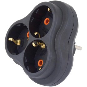 Resim shopmekan 3'lü Çoklu Golyat Priz Siyah 