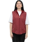 Resim Vetre Kadın Kapüşonlu Polarlı Yelek Bordo Büyük Beden 1026 Çok Renkli 