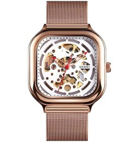 Resim Rogfer Skmeı 9184 Erkekler Otomatik Mekanik Saat Mesh, İçi Boş Kare Tourbillon Öğrenci Saati Rose Gold Çok Renkli Çok Renkli 