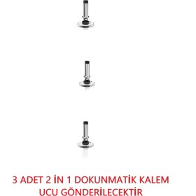 Resim TEKNETSTORE 2 In 1 Dokunmatik Kalem Yedek Ucu Tablet Kalemi Çizim & Yazı Kalemi Yedek Uç 
