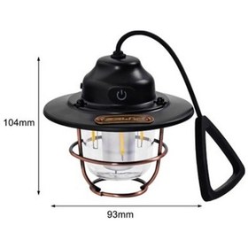 Resim Usb Şarjlı Retro Led Kamp Feneri - 4 Işık Modu Su Geçirmez Taşınabilir Çok Renkli 