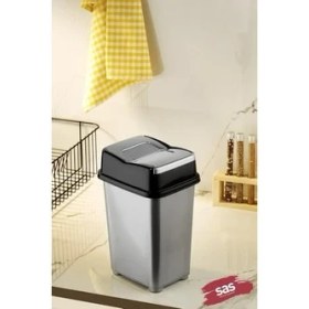 Resim Storemax Dolap Içi Çöp Kovası Pratik Kapak Banyo Mutfak Girdap Çöp Kovası Gri 5 Litre 