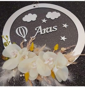 Resim Bebek Odası Kapı Süsü İsme Özel Hastane Süsü Çok Renkli 